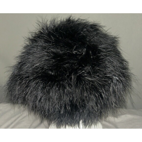 Joske's Of Texas Vintage Black Marabou Feather Hat 50s 60s San Antonio - Picture 5 of 7